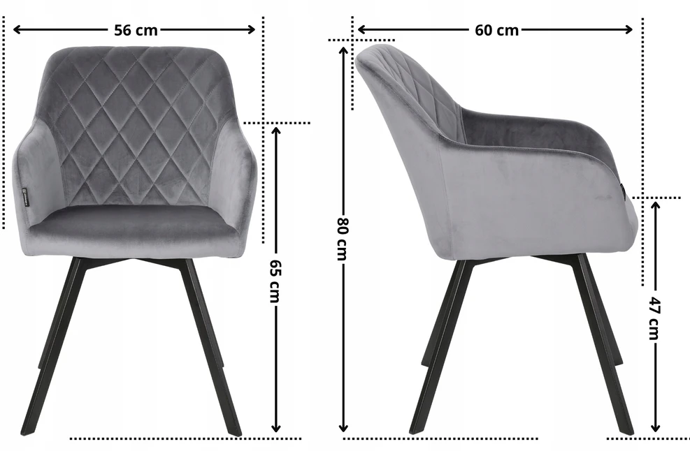Exito Design Pilko aksomo minkšta pasukama kėdė svetainei, valgomajam, PANKO biurui