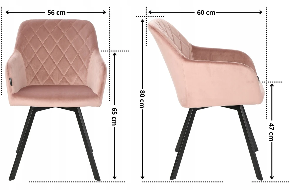 Exito Design Rožiniu aksomu aptraukta pasukama kėdė svetainei, valgomajam, PANKO biurui