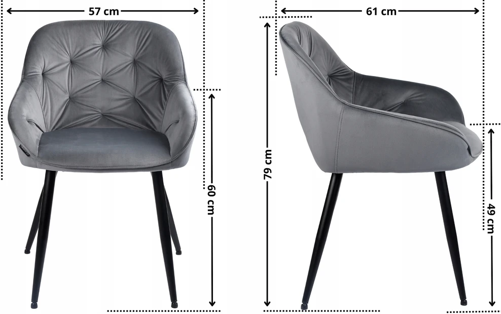 Exito Design Šiuolaikinė pilka "velvet" svetainės kėdė Loren