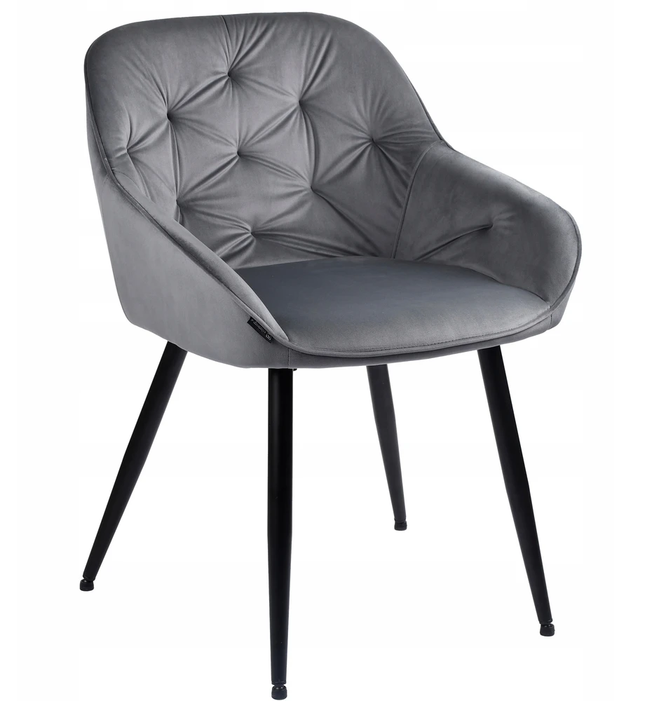 Exito Design Šiuolaikinė pilka "velvet" svetainės kėdė Loren