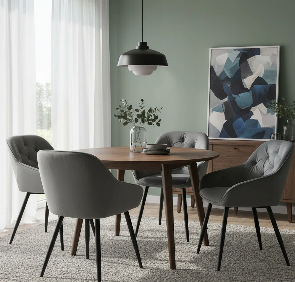 Exito Design Šiuolaikinė pilka "velvet" svetainės kėdė Loren