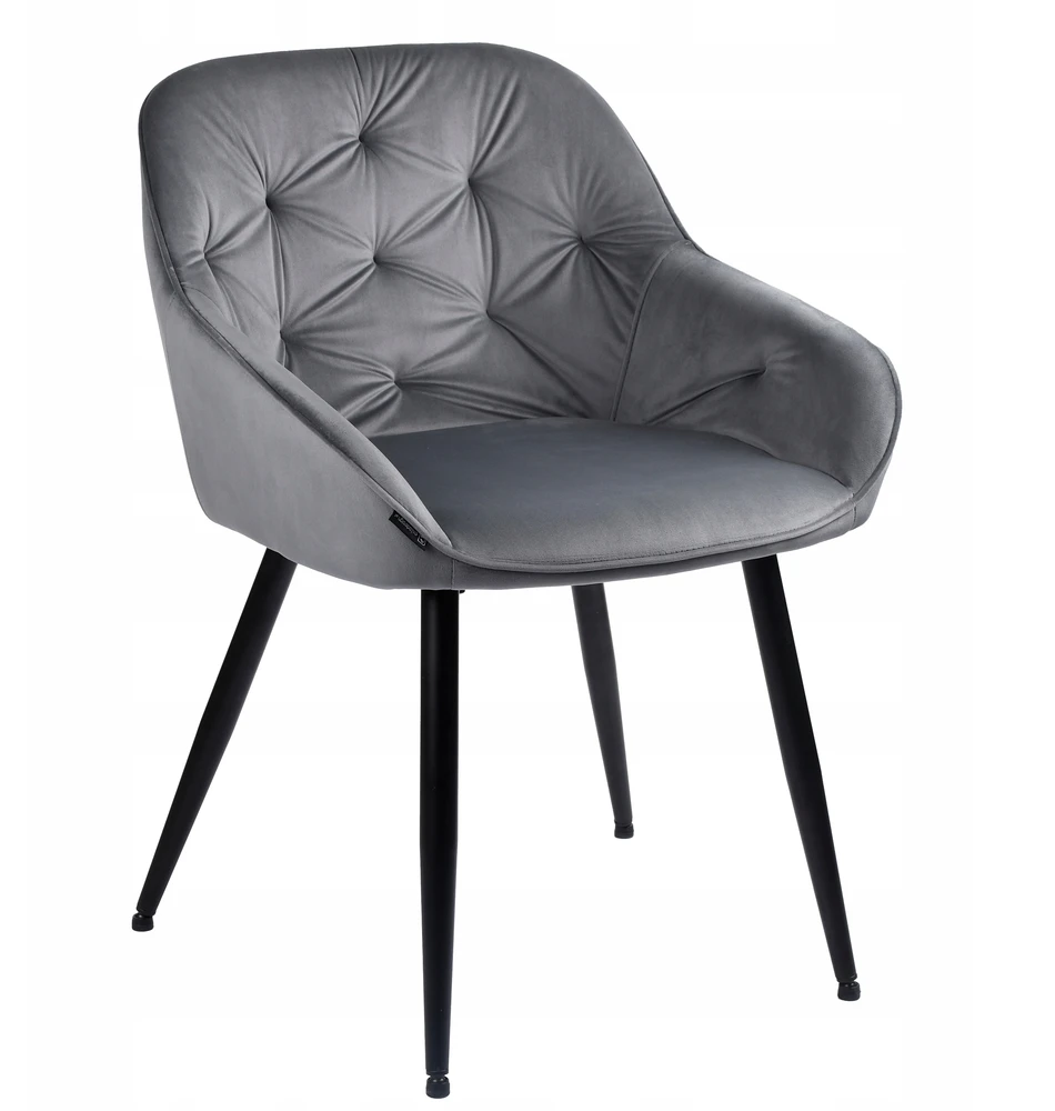 Exito Design Šiuolaikinė pilka "velvet" svetainės kėdė Loren