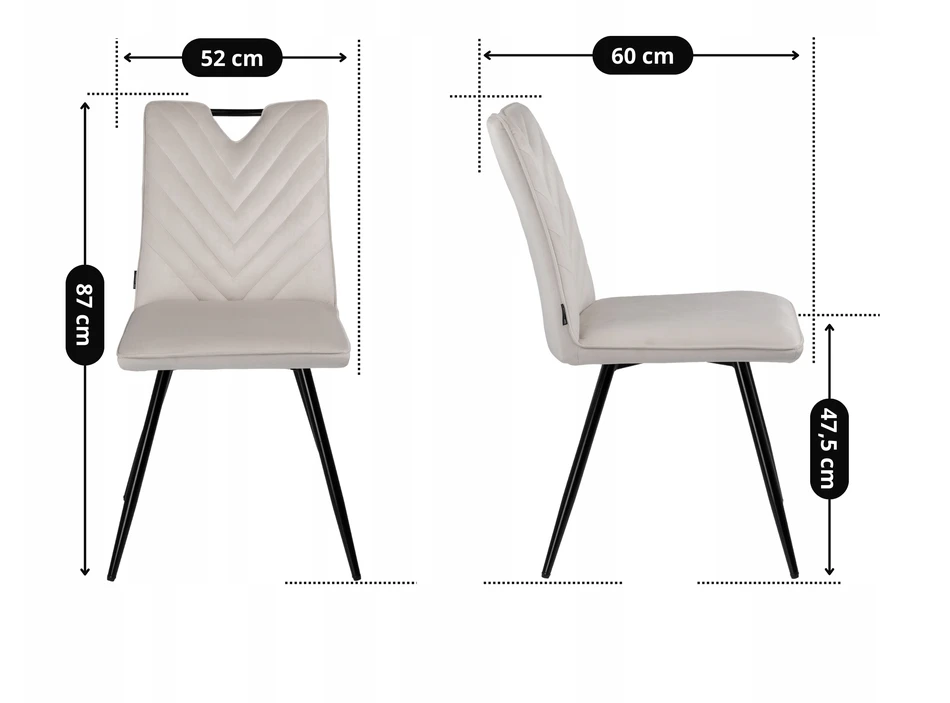 Exito Design Smėlio spalvos minkšta aksominė kėdė svetainei, valgomajam ir virtuvei - TONY