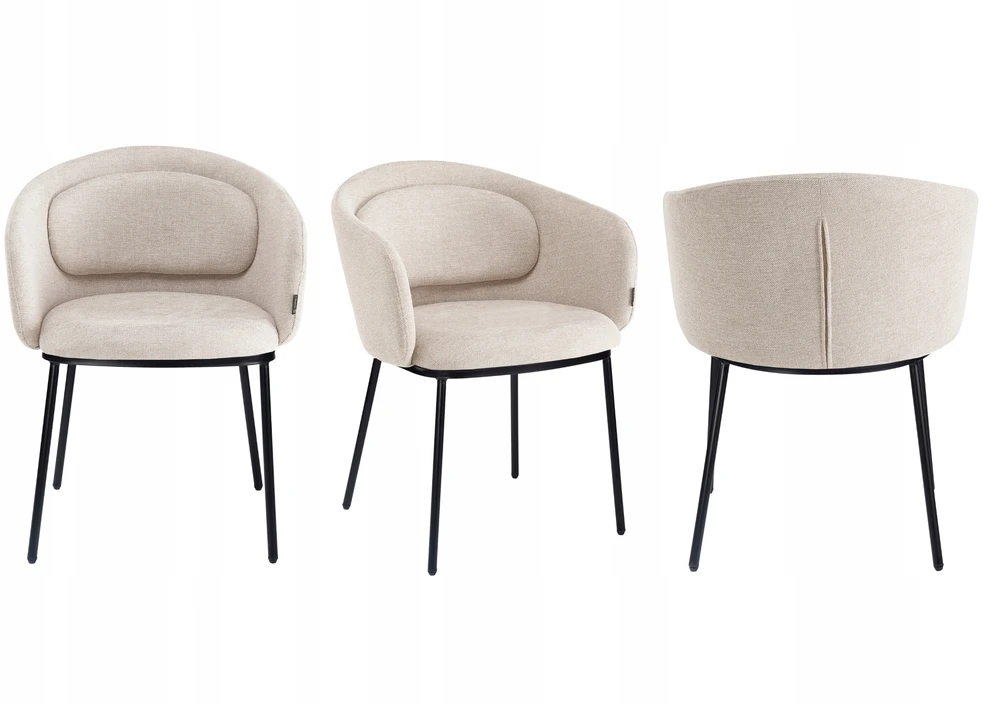 Exito Design Smėlio spalvos minkšta kėdė svetainei, valgomajam ir moderniai virtuvei - BLUMO