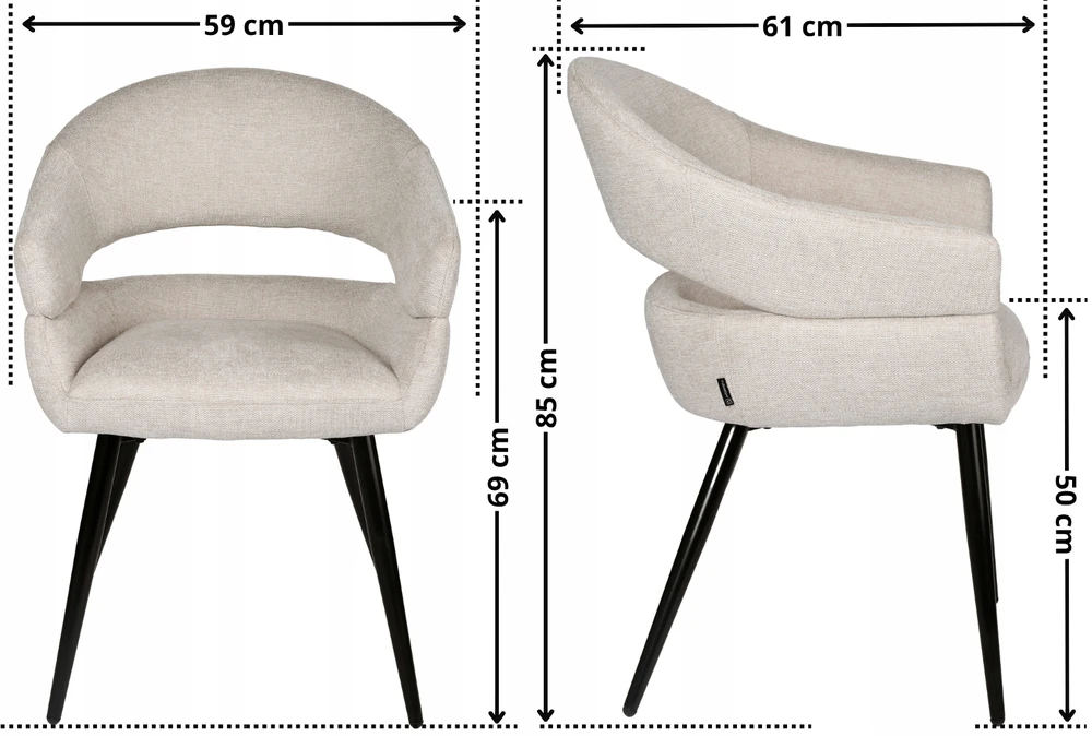 Exito Design Smėlio spalvos minkšta kėdė svetainei, valgomajam ir virtuvei - moderni NUVIO