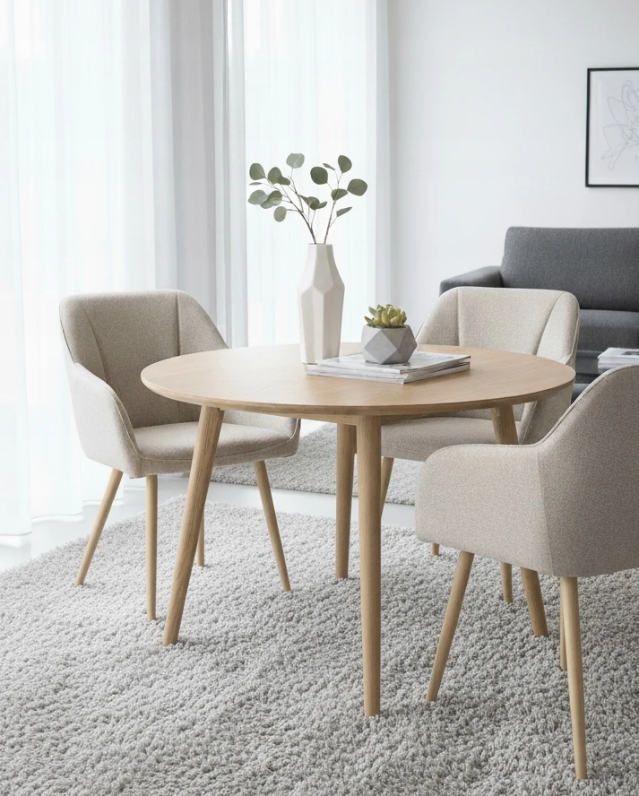 Exito Design Smėlio spalvos minkšta kėdė svetainei, valgomajam ir virtuvei - moderni ELMO