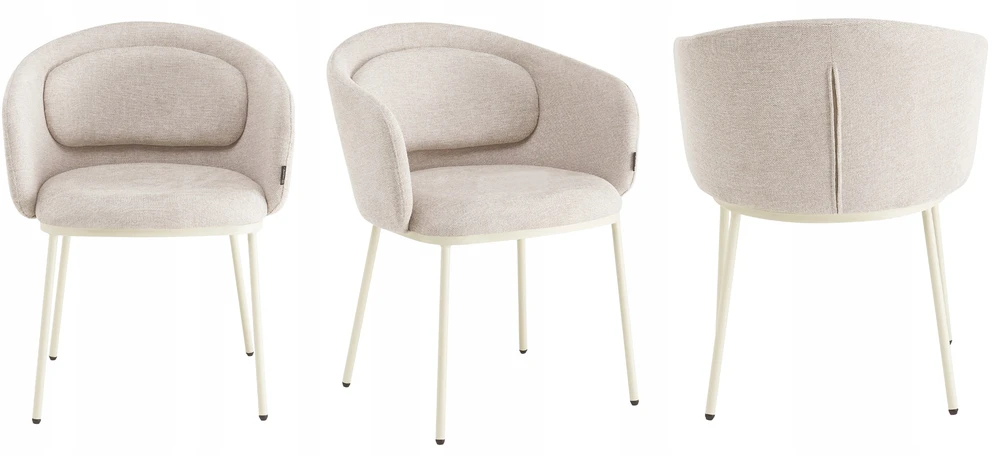 Exito Design Smėlio spalvos minkšta kėdė svetainei, valgomajam ir moderniai virtuvei - BLUMO