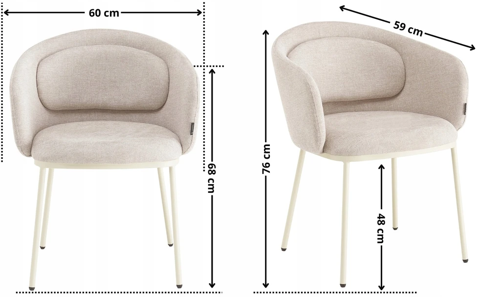 Exito Design Smėlio spalvos minkšta kėdė svetainei, valgomajam ir moderniai virtuvei - BLUMO