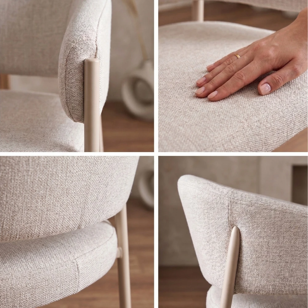 Exito Design Smėlio spalvos minkšta kėdė svetainei, valgomajam ir virtuvei - modernus SARANO
