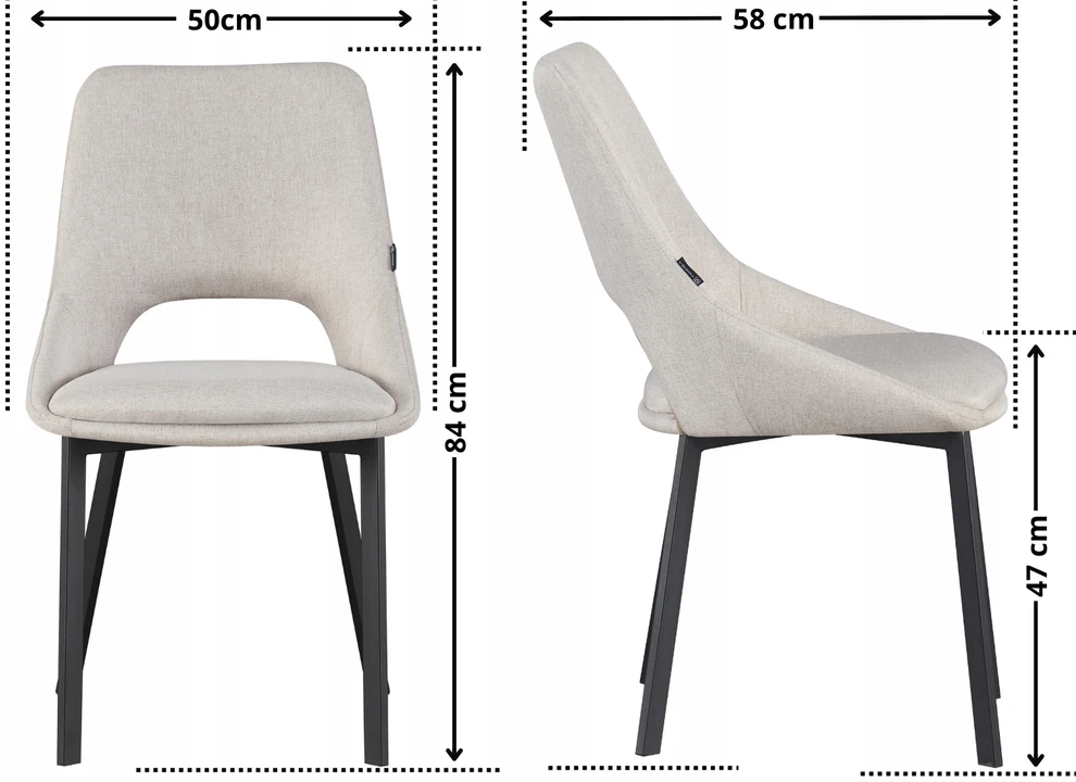 Exito Design Smėlio spalvos minkšta kėdė svetainei, valgomajam ir virtuvei - modernus LUMO