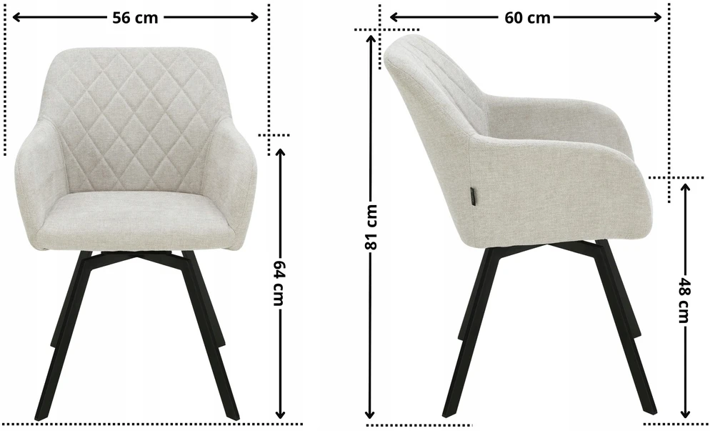 exito design Smėlio spalvos minkšta pasukama kėdė svetainei, valgomajam, virtuvei, PANKO rašomajam stalui