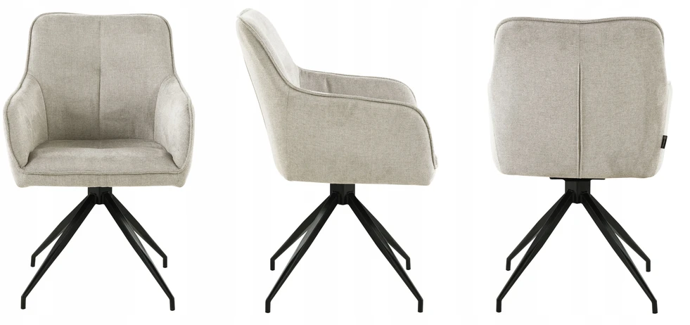 Exito Design Smėlio spalvos minkšta pasukama kėdė svetainei, valgomajam, virtuvei, ASTER rašomiesiems stalams