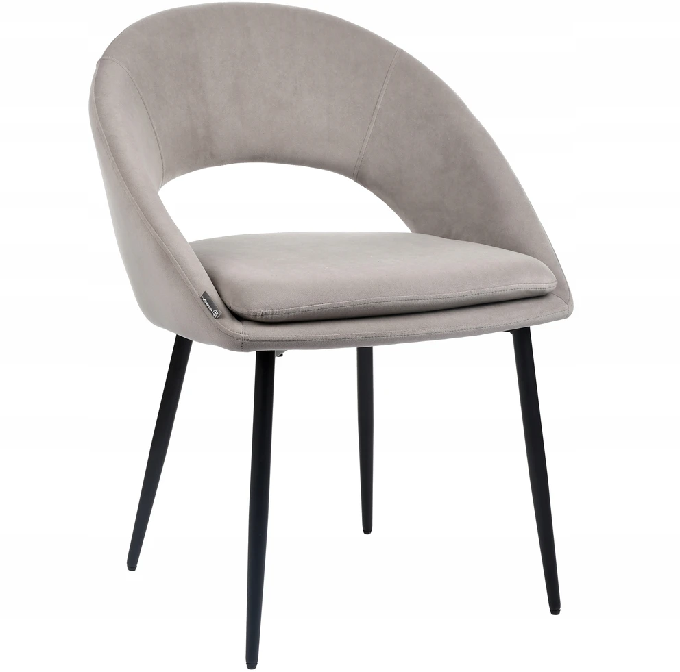 Exito Design Smėlio spalvos minkštas aksominis krėslas svetainei, tualetiniam stalui, valgomajam - NILO