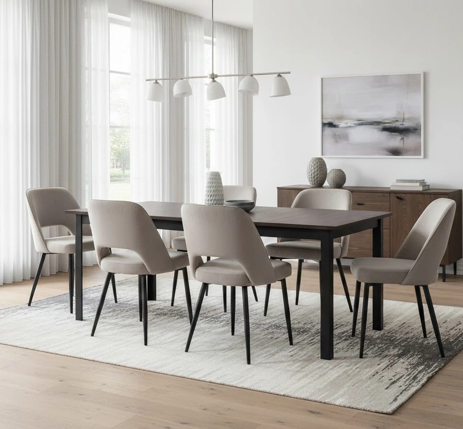 Exito Design Smėlio spalvos minkštas aksominis krėslas svetainei, tualetiniam stalui, valgomajam - FERO