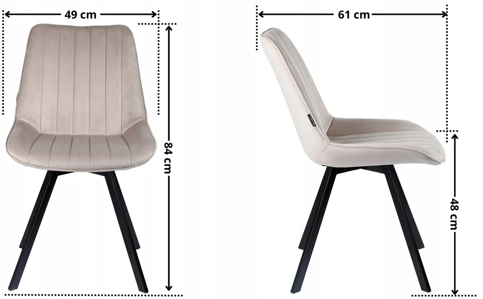 Exito Design Smėlio spalvos minkštas aksominis pasukamas krėslas svetainei ir valgomajam - LAPO 2