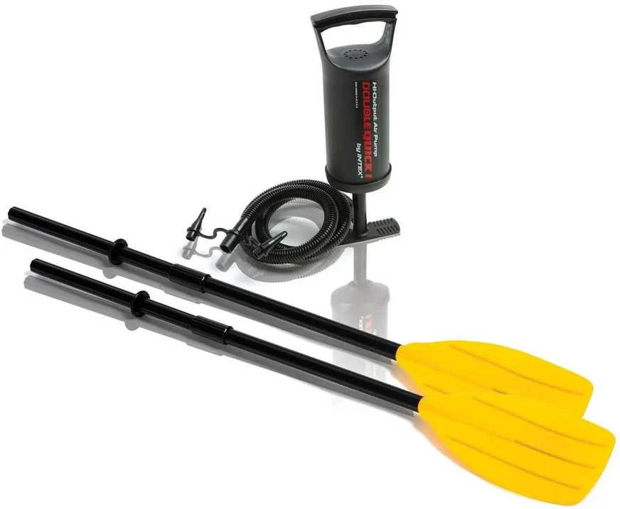 Oars Intex Explorer Pro 300 komplektas pripučiama valtis su irklais ir siurbliu Raudona/Geltona