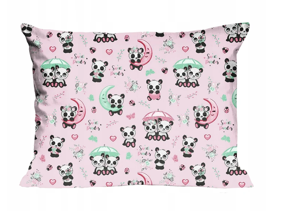 Extrapościel Cotton Pillowcase Kids 24 - Rožinė Pandas, 50x60 cm