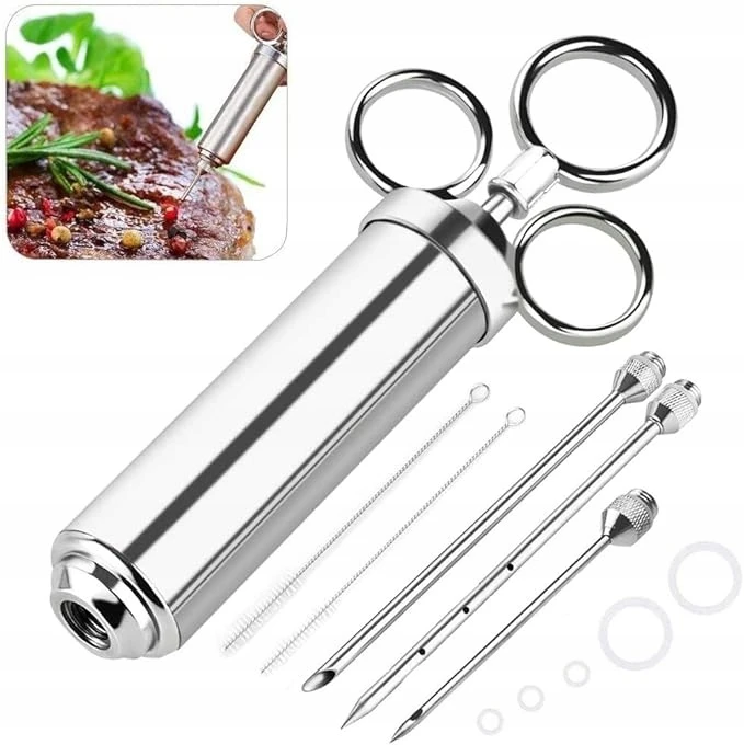EXTSUD BBQ kepimo švirkštas 60 ml su 3 adatomis, nerūdijantis plienas 3/94