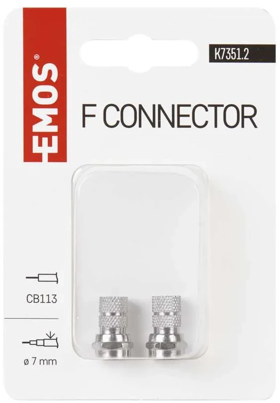 Emos F tipo lizdinė jungtis bendraašiam kabeliui, 5,0/7,0 mm, CB-113N, 2 vnt.