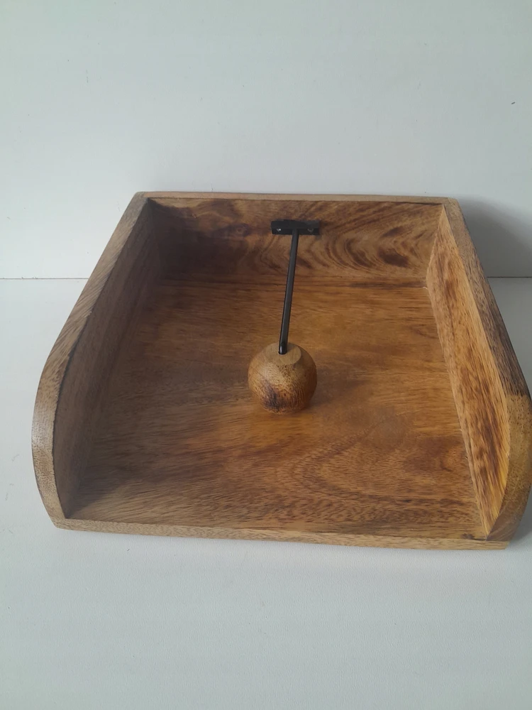 F128 BHAVATU Kaimiškas medinis servetėlių laikiklis 20x20x7