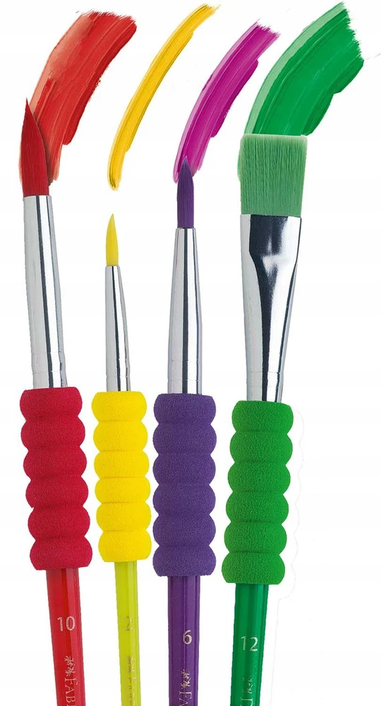 Teptukų rinkinys Faber-Castell soft touch, 4vnt/pak, nr.2,6,10,12