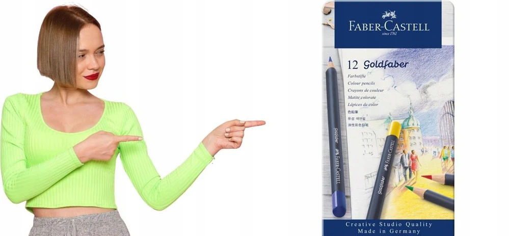 Spalvoti pieštukai Faber-Castell Goldfaber Creative Studio 12 spalvų