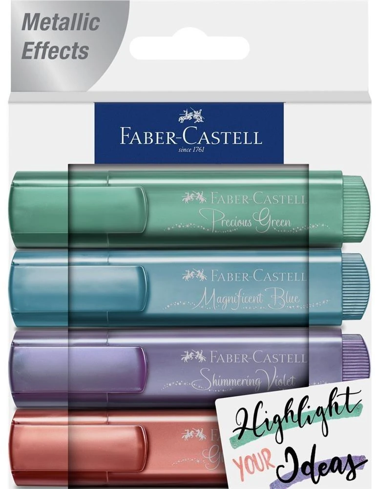 Faber-castell 1546 Metallic Creative Studio žymekliai, 4 vnt.
