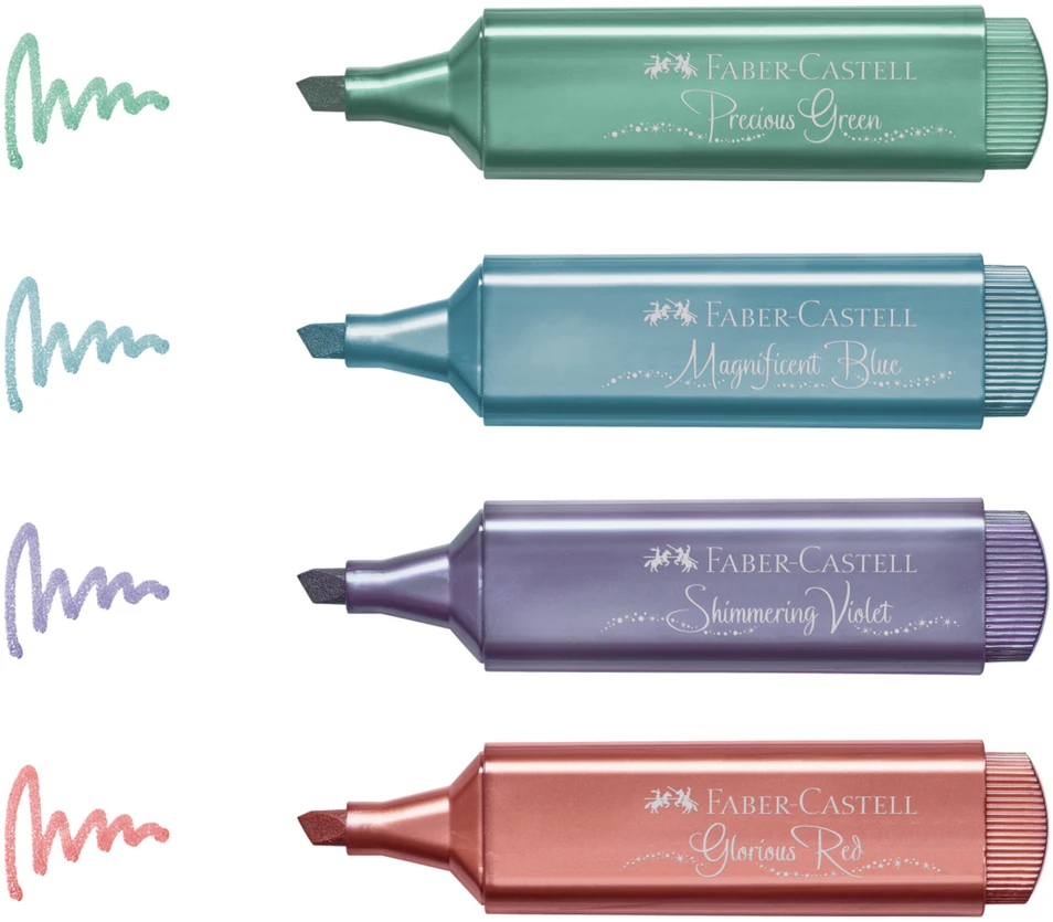 Faber-castell 1546 Metallic Creative Studio žymekliai, 4 vnt.