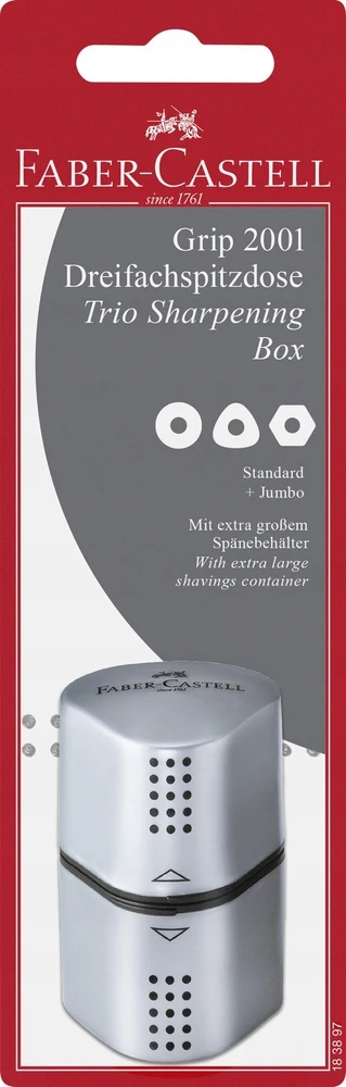 Faber-castell 2001 Trio drožtukas su dviem talpyklomis