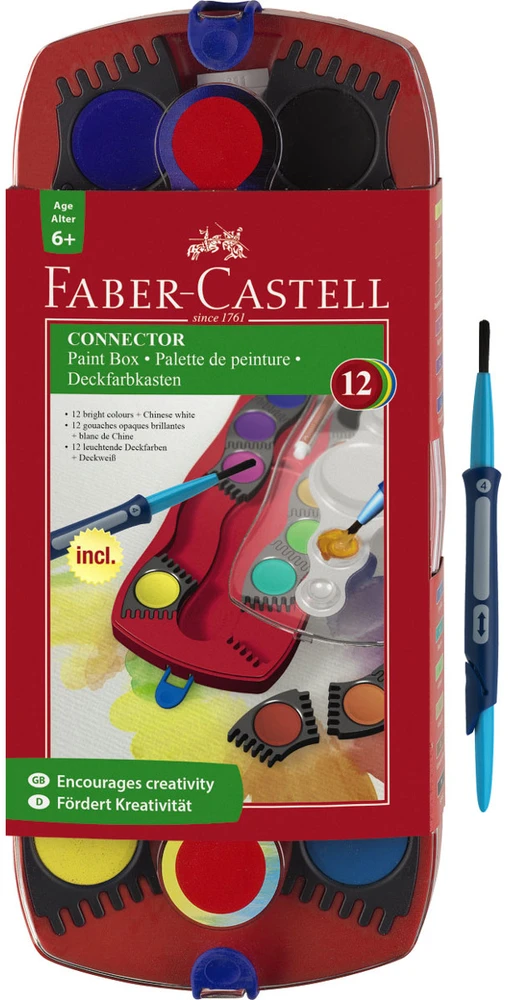 Faber-castell akvareliniai dažai Connector, 12 spalvų