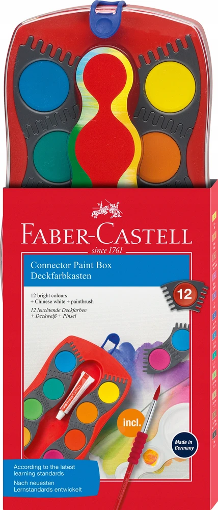 Faber-castell akvareliniai dažai Connector, 12 spalvų