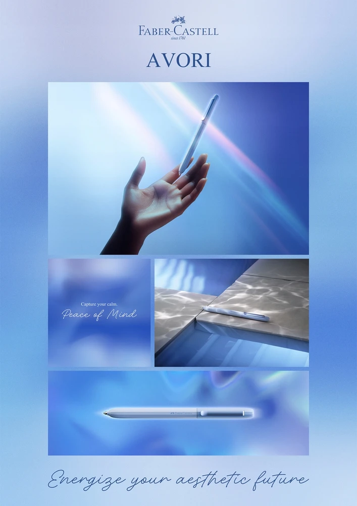 Faber-castell Avori automatinis rašiklis, mėlynas rašalas, M