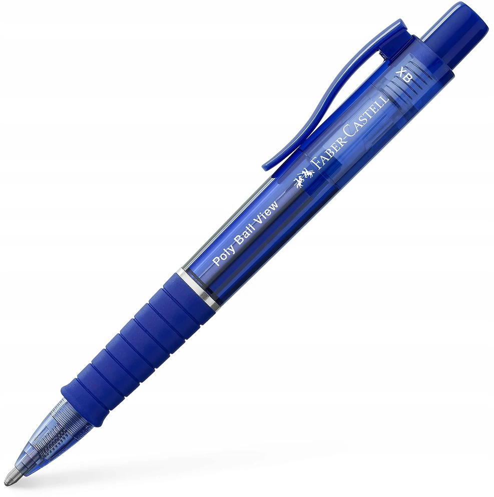 Automatinis tušinukas Faber-Castell PolyBall View, mėlynos spalvos