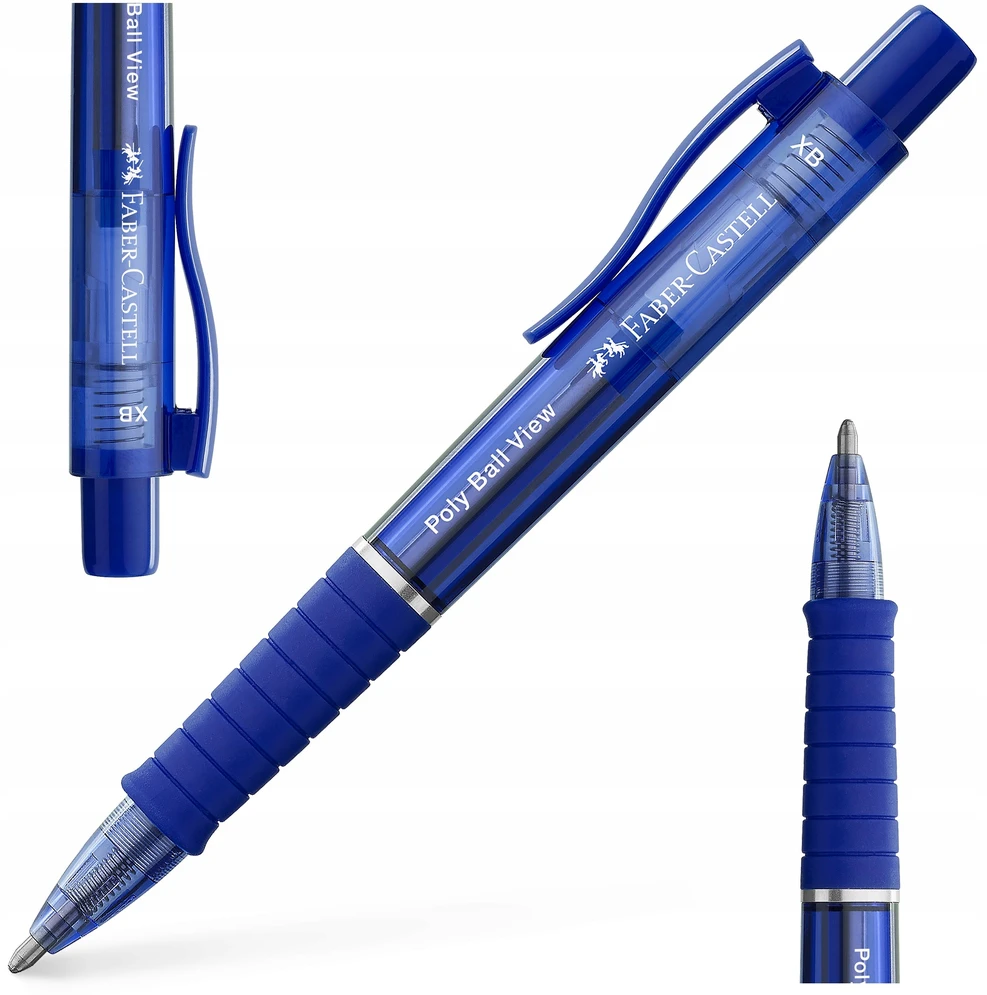 Automatinis tušinukas Faber-Castell PolyBall View, mėlynos spalvos