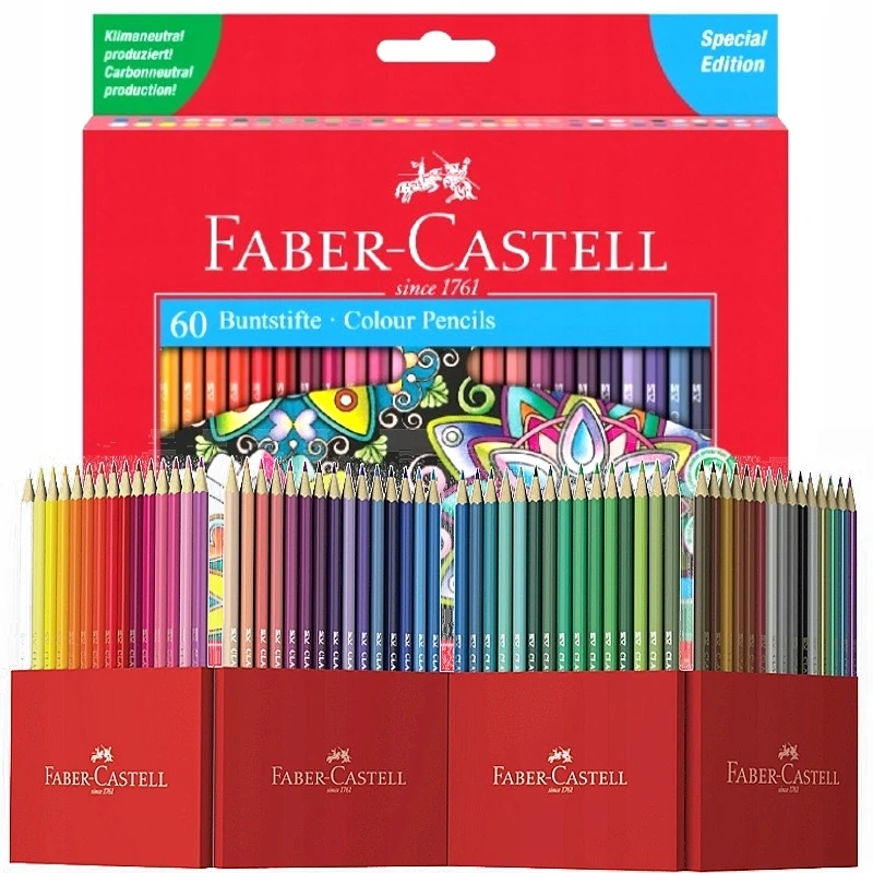 Spalvoti pieštukai Faber-Castell Castle, 60 spalvų