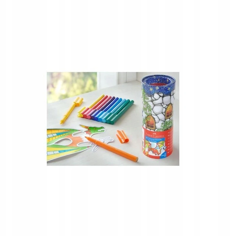 Faber-castell Connector flomasteriai, 18 spalvų, pilis formos dėžutė