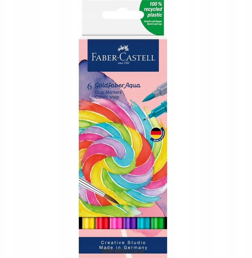Faber Castell Goldfaber Aqua Candy Shop akvareliniai markeriai, 6 vnt.