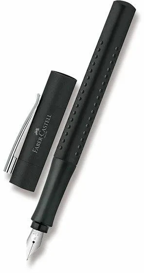 Faber-Castell Grip 2011 fountain pen, nib width F, ink mėlynas erasable, barrel colour juodas