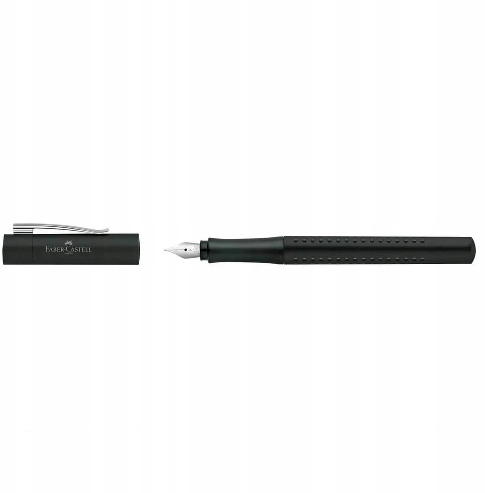 Faber-Castell Grip 2011 fountain pen, nib width F, ink mėlynas erasable, barrel colour juodas