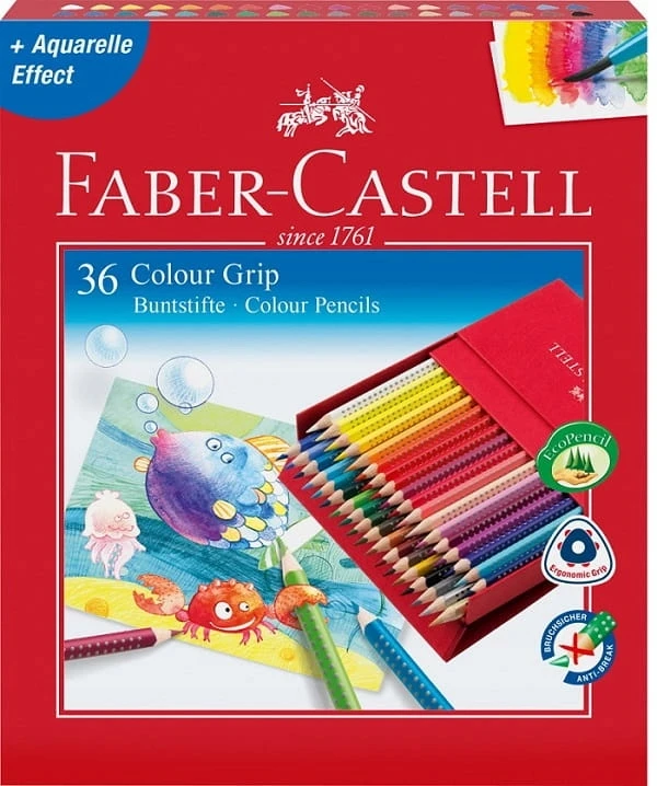 *Spalvoti pieštukai Faber-Castell GRIP 2001, 36 spalvos