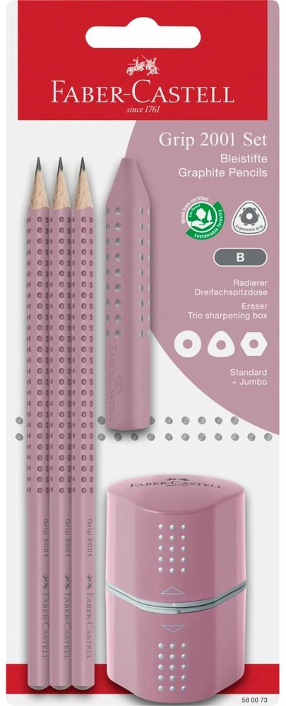 Faber-Castell Grip 2001 rinkinys – rožiniai šešėliai (580073)