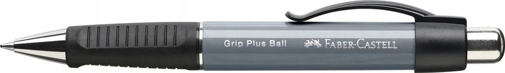 Faber-castell Grip Plus automatinis rašiklis, pilkas, mėlynas rašalas