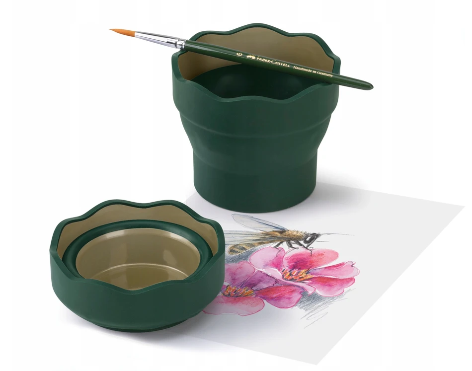 Indelis teptukams skalauti Faber-Castell Click and Go Art Graphic, tamsiai žalios spalvos