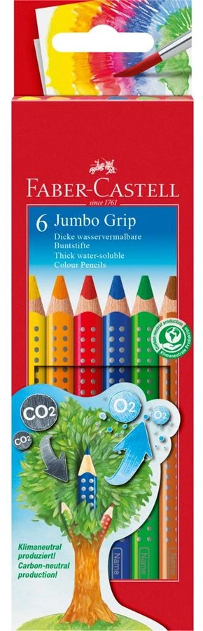 Spalvoti pieštukai Faber-Castell Grip, 6 spalvos