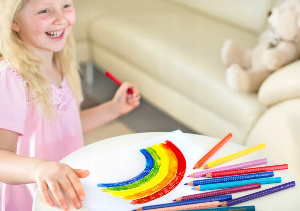 Faber-castell Jumbo storio kreidelės, 12 spalvų