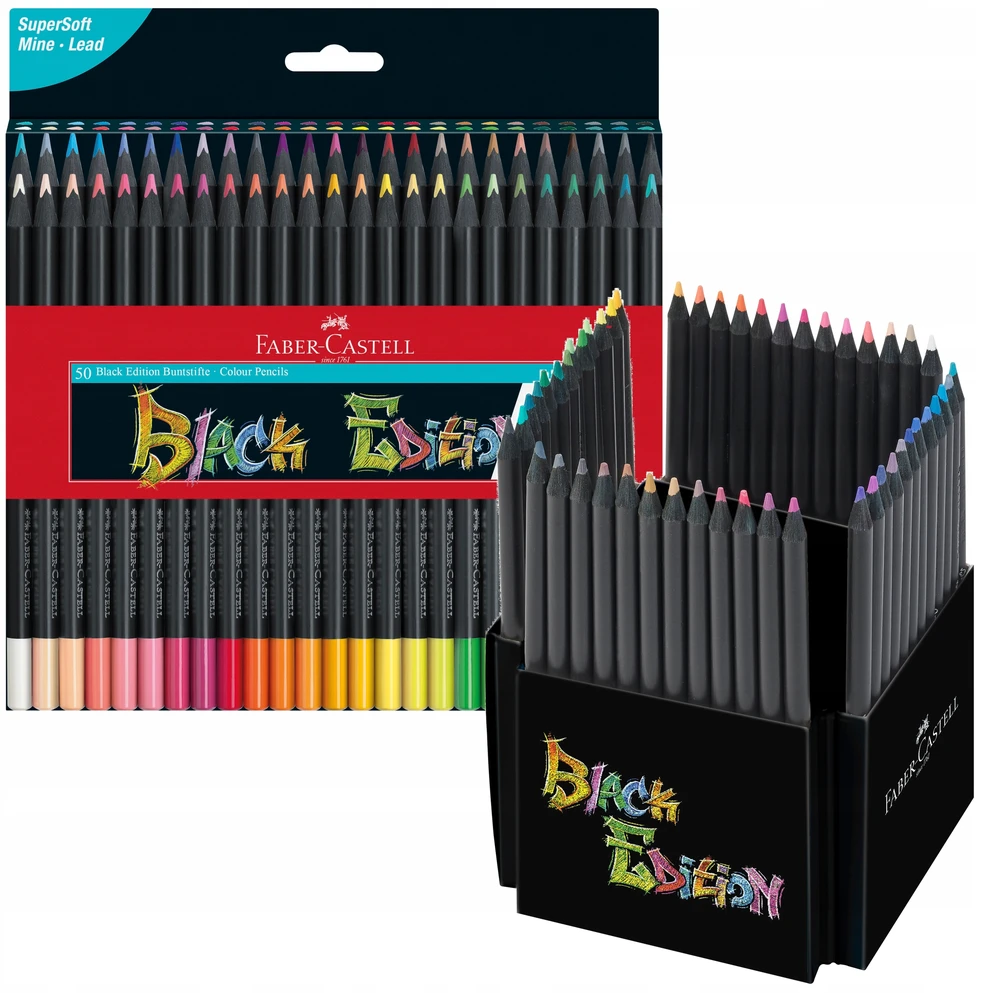 Faber-castell Juodas Edition spalvoti pieštukai, 50 vnt.