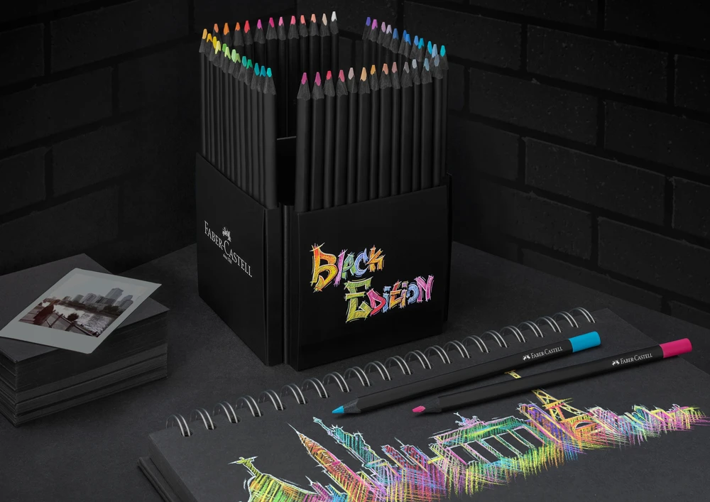 Faber-castell Juodas Edition spalvoti pieštukai, 50 vnt.