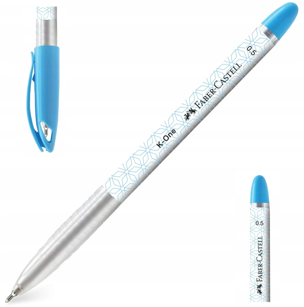 Faber-castell K-one rašiklis, 0,5 mm, mėlynas, vandeniui atsparus