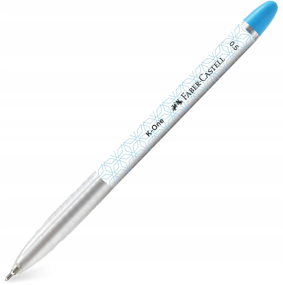 Faber-castell K-one rašiklis, 0,5 mm, mėlynas, vandeniui atsparus