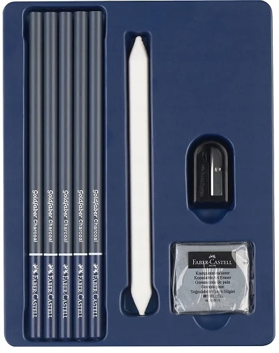 Faber-Castell Kūrybinis piešimo rinkinys vaikams: 8 vnt. su anglies pieštukais